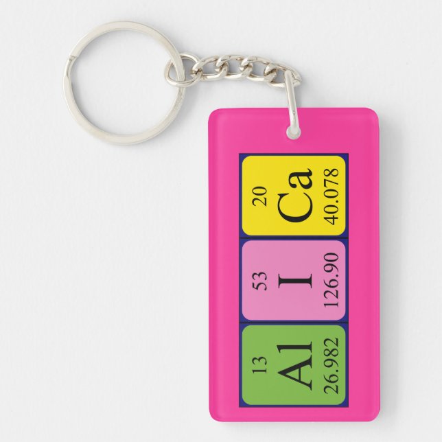 Alica periodic table name keyring (Front)