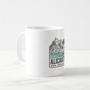 Alicante Sketch Santa Bárbara Castle Costa Blanca Coffee Mug