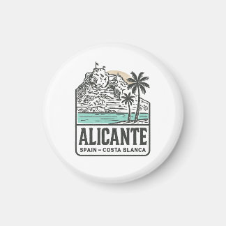 Alicante Sketch Santa Bárbara Castle Costa Blanca  Magnet