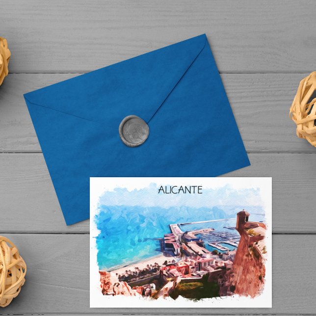 Alicante Spain Panorama Coastal View  Postcard (Alicante Spain Coastal View)