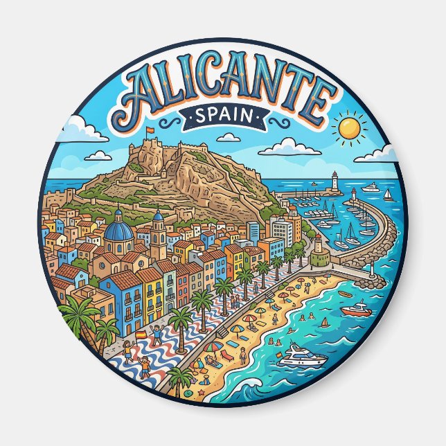 Alicante, Spain Spain Magnet (Front)