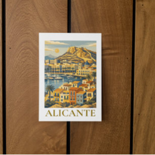 Alicante Spain Travel Souvenir Minimalist Coastal Postcard