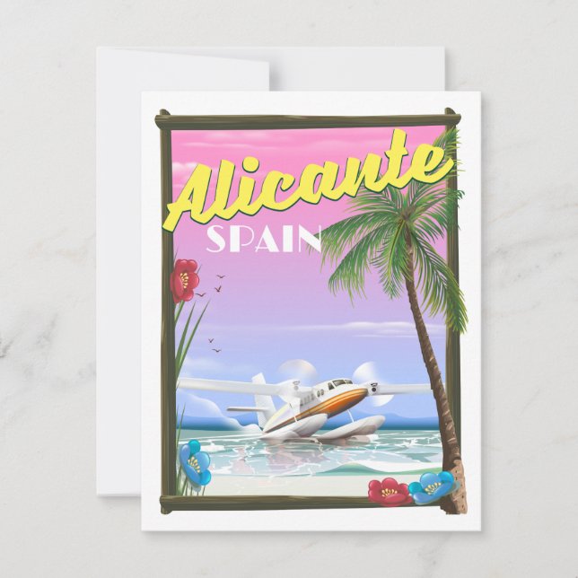 Alicante Spain vintage style travel poster (Front)