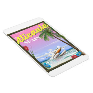 Alicante Spain vintage style travel poster Magnet