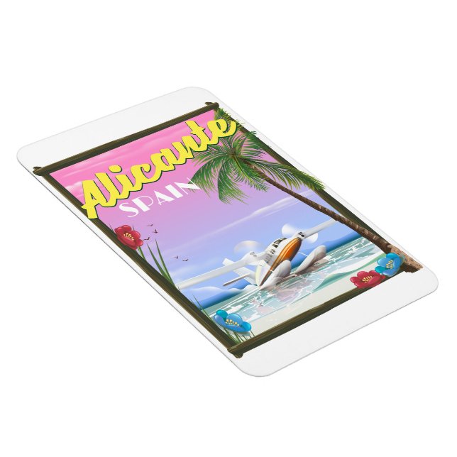 Alicante Spain vintage style travel poster Magnet (Right Side)