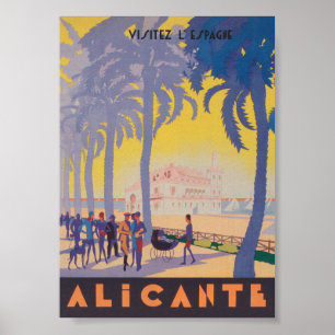 Alicante Spain Vintage Travel Poster
