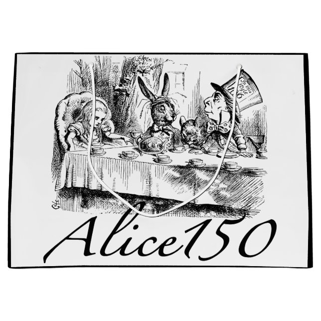 Alice150 Alice in Wonderland 150th Anniversary Large Gift Bag (Front)