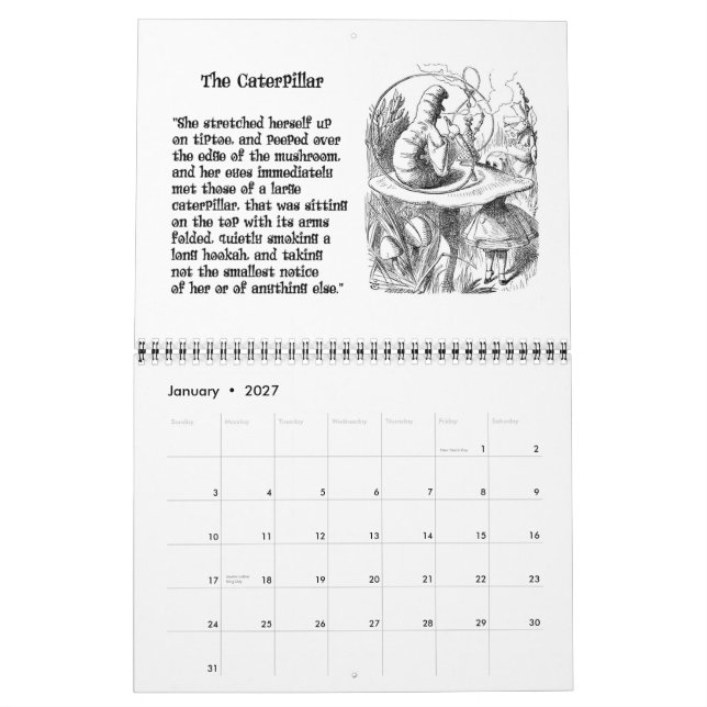 Alice 2007 Calendar (Jan 2027)