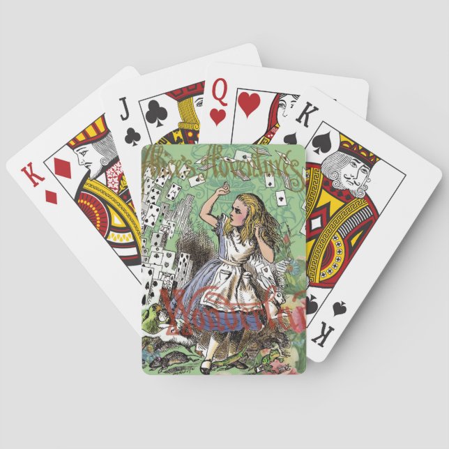 alice adventure cards wonderland hatter rabbit  (Back)