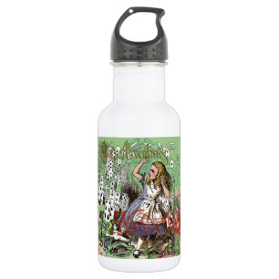 alice adventure cards wonderland hatter rabbit  532 ml water bottle