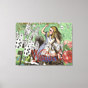 alice adventure cards wonderland hatter rabbit canvas print
