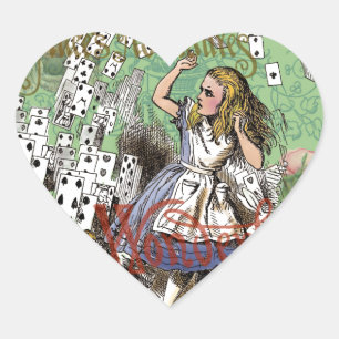 alice adventure cards wonderland hatter rabbit  heart sticker