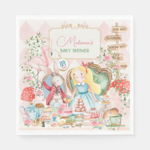 Alice Adventure in Woderland Baby Shower Tea Party Napkin