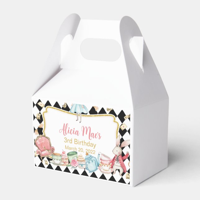 Alice Adventure In Wonderland Favour Box Gable Box (Front Side)