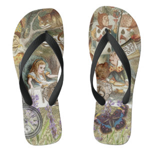 Alice Adventures Classic Wonderland Tea Party Flip Flops