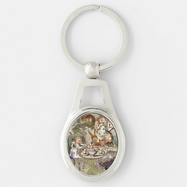 Alice Adventures Classic Wonderland Tea Party Key Ring (Front)