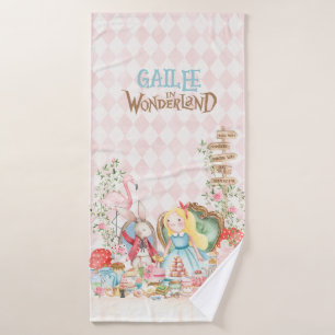 Alice Adventures in Woderland Birthday Tea Party Bath Towel