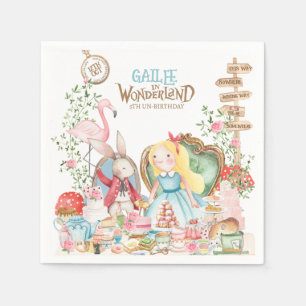 Alice Adventures in Woderland Birthday Tea Party Napkin
