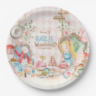 Alice Adventures in Woderland Birthday Tea Party Paper Plate