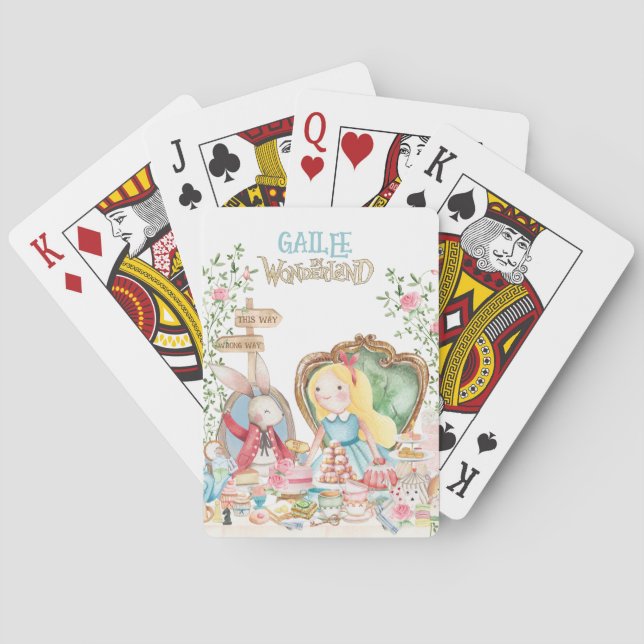Alice Adventures in Woderland Birthday Tea Party Playing Cards (Back)