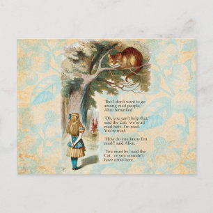 Alice Adventures in Wonderland Cheshire Cat Postcard