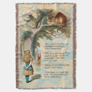 Alice Adventures in Wonderland Cheshire Cat Throw Blanket