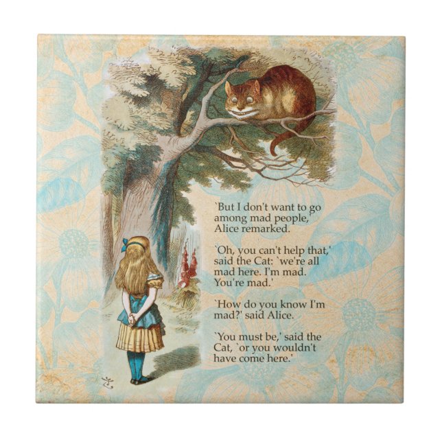 Alice Adventures in Wonderland Cheshire Cat Tile (Front)