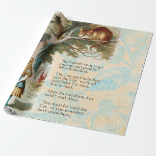 Alice Adventures in Wonderland Cheshire Cat Wrapping Paper