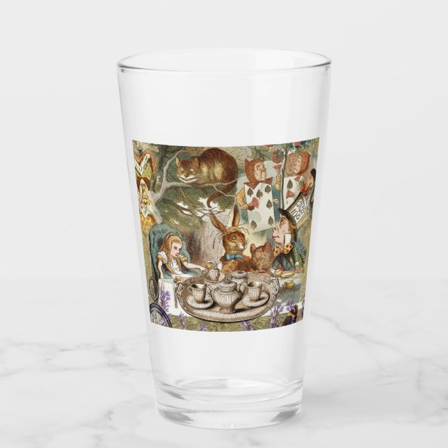 Alice Adventures in Wonderland Mad Tea Party Glass (Front)