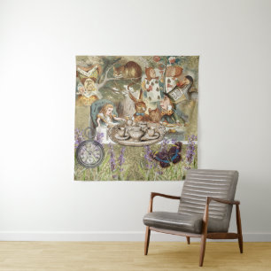 Alice Adventures in Wonderland Mad Tea Party Tapestry