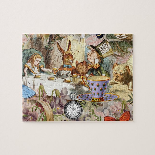 Alice Adventures in Wonderland Tea Party Art Jigsaw Puzzle (Horizontal)
