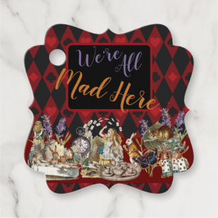 Alice Adventures with Wonderland Mad Cheshire Cat Favour Tags