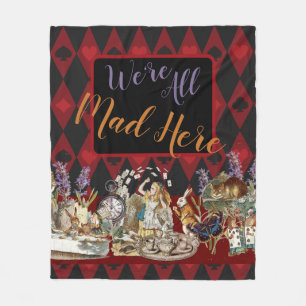 Alice Adventures with Wonderland Mad Cheshire Cat Fleece Blanket