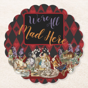 Alice Adventures with Wonderland Mad Cheshire Cat Paper Coaster