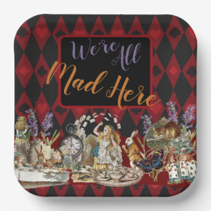 Alice Adventures with Wonderland Mad Cheshire Cat Paper Plate