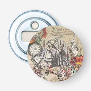 Alice Adventures Wonderland Curtain Classic Art Bottle Opener