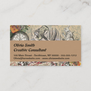 Alice Adventures Wonderland Curtain Classic Art Business Card