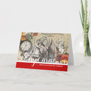 Alice Adventures Wonderland Curtain Classic Art Holiday Card