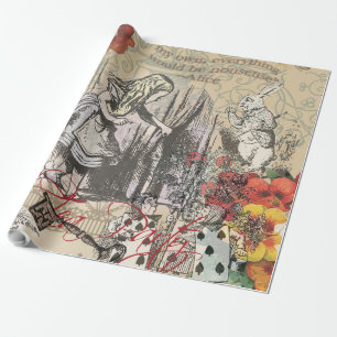 Alice Adventures Wonderland Curtain Classic Art Wrapping Paper