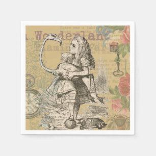 Alice Adventures Wonderland Flamingo Classic Napkin