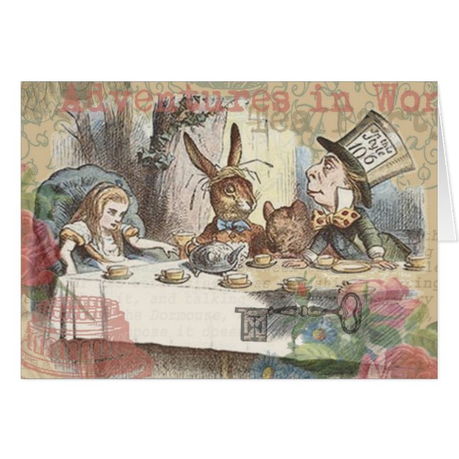 Alice Adventures Wonderland Mad Tea Party Art (Front Horizontal)