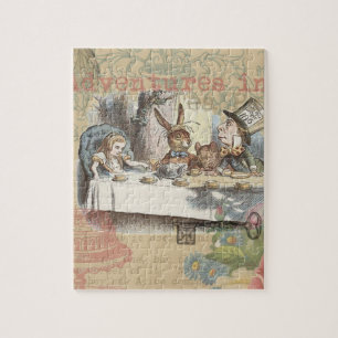 Alice Adventures Wonderland Mad Tea Party Art Jigsaw Puzzle