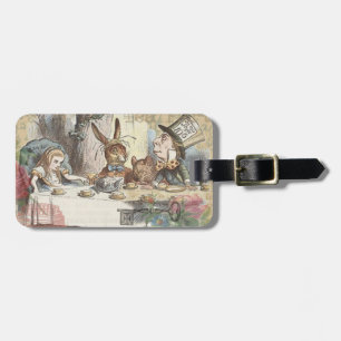 Alice Adventures Wonderland Mad Tea Party Art Luggage Tag