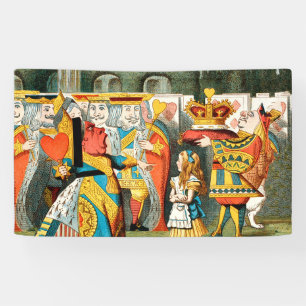 Alice Adventures Wonderland Queen of Hearts Banner