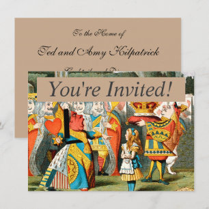 Alice Adventures Wonderland Queen of Hearts Invitation
