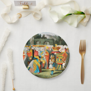 Alice Adventures Wonderland Queen of Hearts Paper Plate