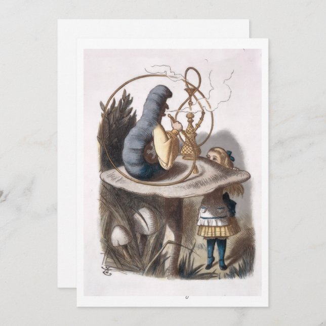 ALICE and Caterpillar - Adventures in Wonderland Card (Front/Back)