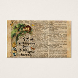 Alice and Cheshire Cat Quote Dictionary Art