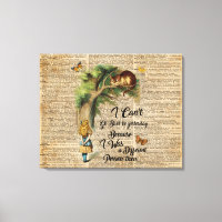 Alice and Cheshire Cat Quote Dictionary Art