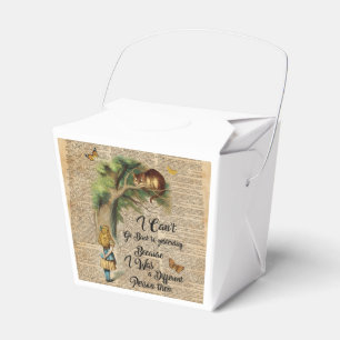 Alice and Cheshire Cat Quote Dictionary Art Favour Box